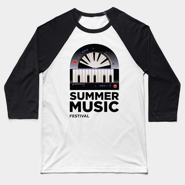 Summer Music Festival Baseball T-Shirt by Music Lover